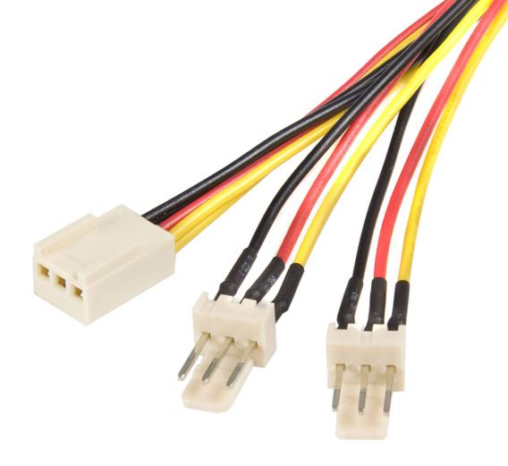 Cables/Astrotek: Astrotek, Fan, Power, Cable, 20cm, -, 2x3pin, Male, to, 3, pins, Female, -, for, Computer, PC, Cooler, Extension, Connectors, Black, Sleeved, 