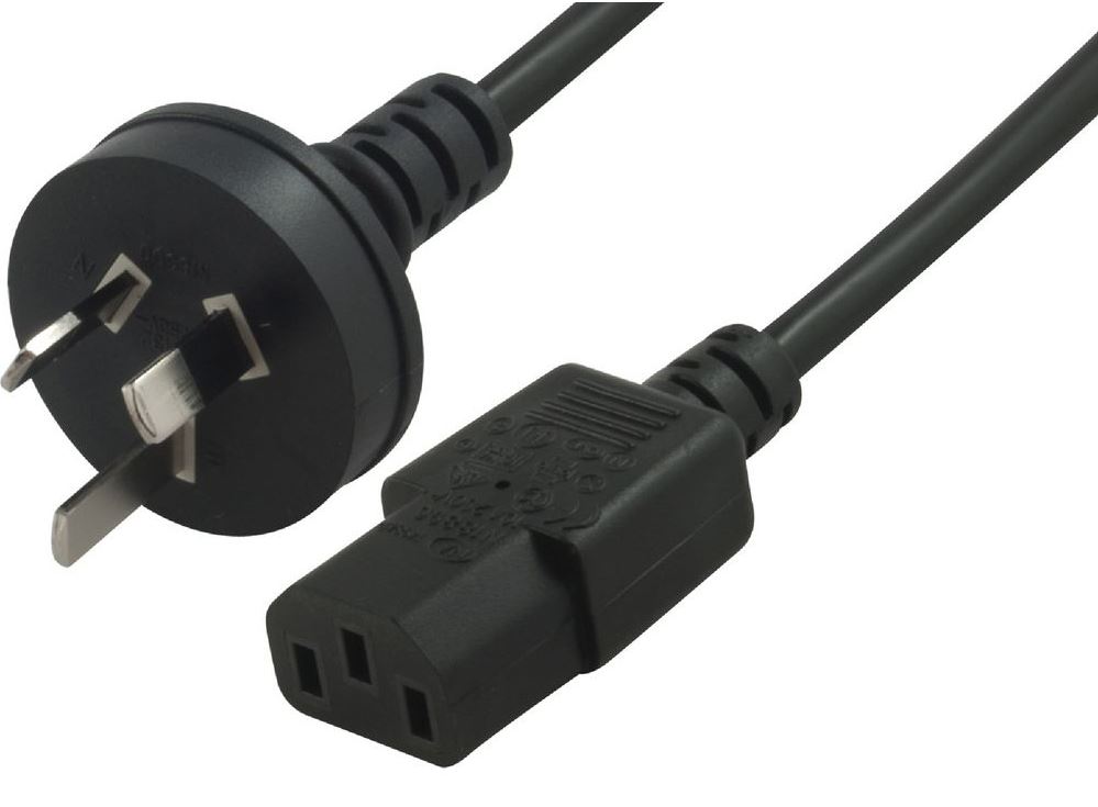 Astrotek, AU, Power, Cable, 2m, -, Male, Wall, 240v, PC, to, Power, Socket, 3pin, to, IEC, 320-C13, for, Notebook/AC, Adapter, Black, AU, Cert, 