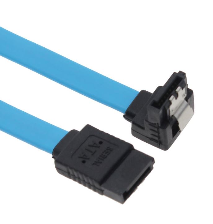 Cables/Astrotek: Astrotek, SATA, 3.0, Data, Cable, 50cm, Male, to, Male, 180, to, 90, Degree, with, Metal, Lock, 26AWG, Blue, LS, 