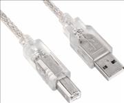 Astrotek, USB, 2.0, Printer, Cable, 3m, -, Type, A, Male, to, Type, B, Male, Transparent, Colour, (~CBUSBAB3M), 