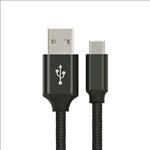 Astrotek, 1m, USB-C, Type-C, Data, Sync, Charger, Cable, Black, Strong, Braided, Heavy, Duty, Charging, for, Samsung, Galaxy, Note, 8, S8, P, 