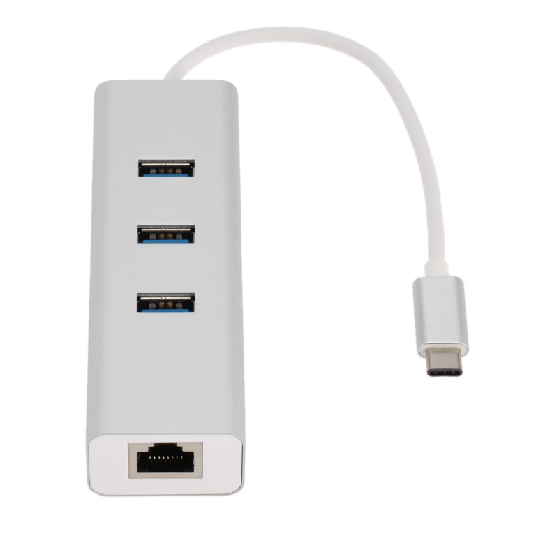 Astrotek, USB-C, Type-C, to, LAN, +, 3, Ports, USB3.0, Hub, Gigabit, RJ45, Ethernet, Network, Adapter, Converter, Cable, 15cm, for, Apple, N, 