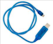 Astrotek, 1m, LED, Light, Up, Visible, Flowing, Micro, USB, Charger, Data, Cable, Blue, Charging, Cord, for, Samsung, LG, Android, Mobile, P, 