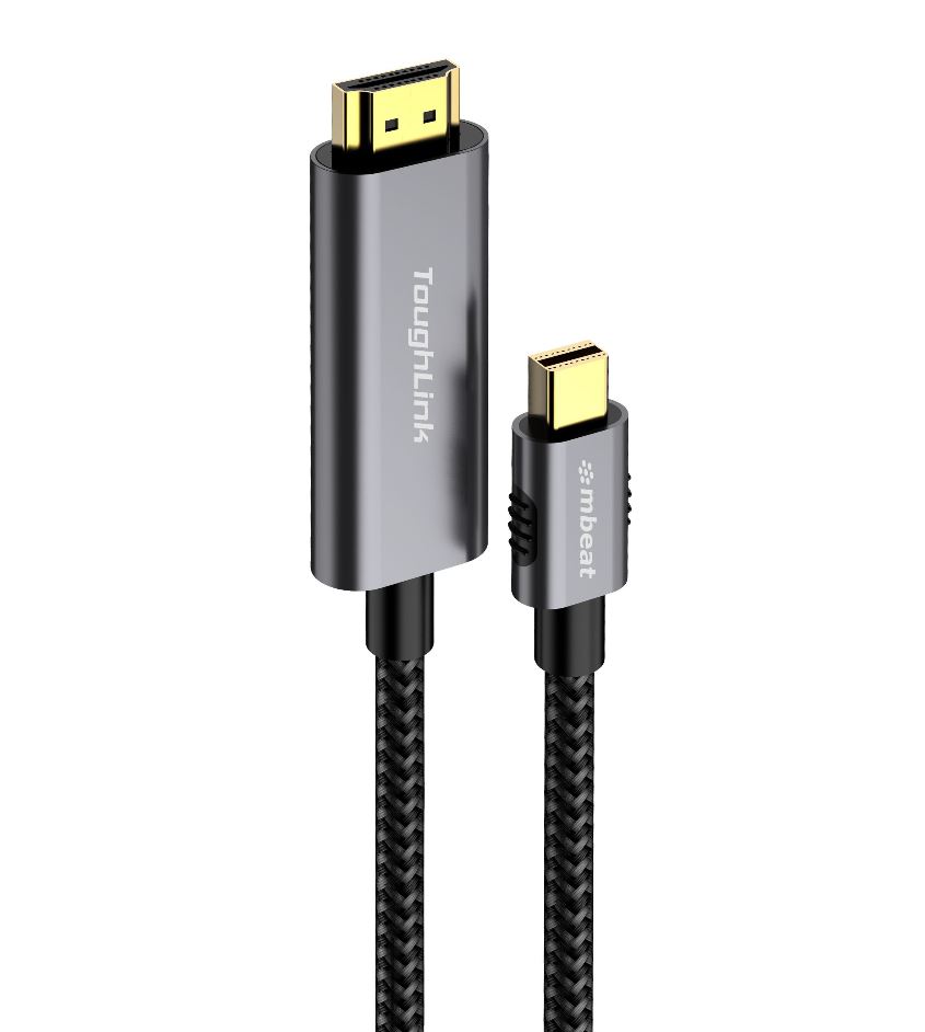 mbeatÂ®, Toughlink, 1.8m, Braided, Mini, DisplayPort, to, HDMI, Cable, 