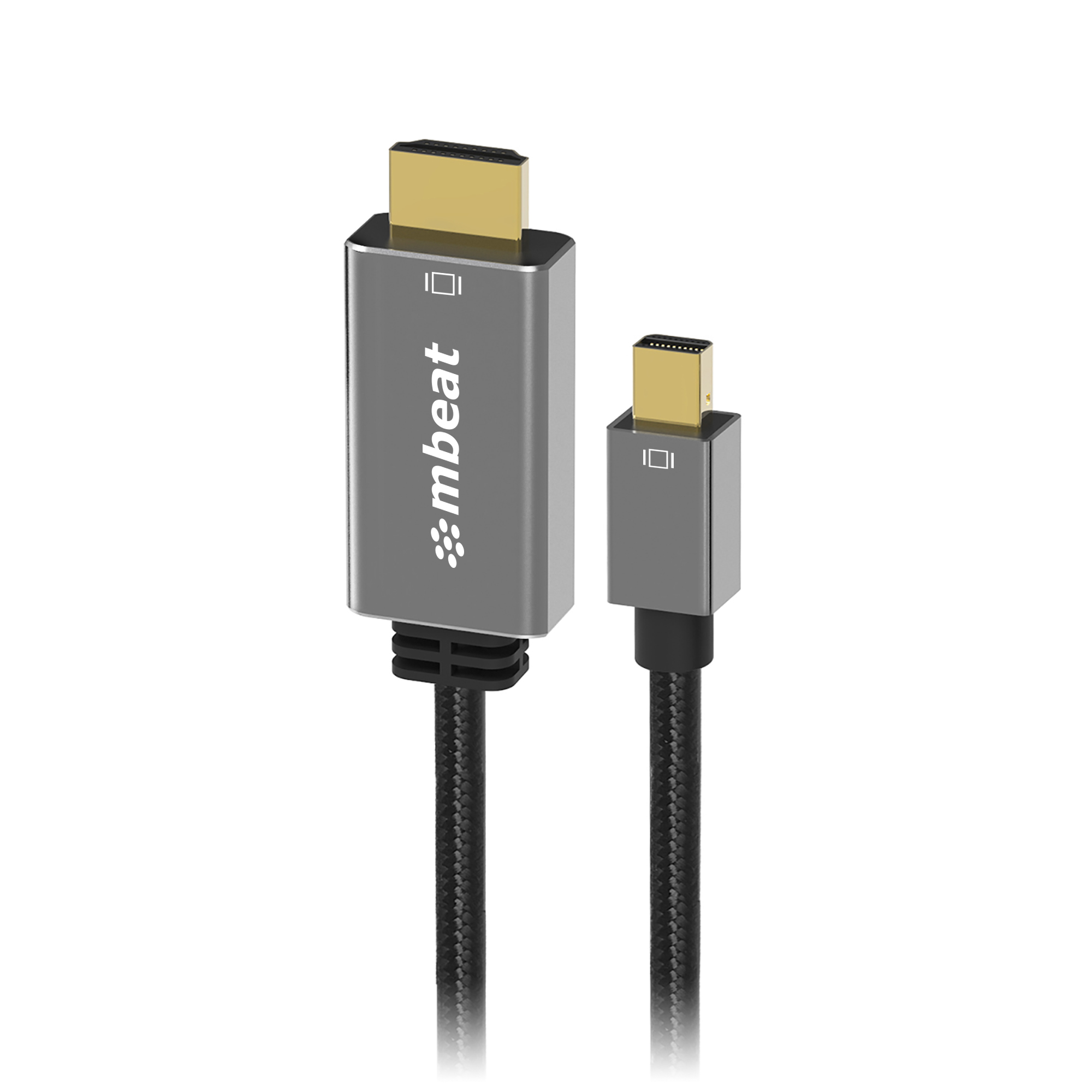 Cables/MBEAT: mbeat, Tough, Link, 1.8m, Mini, DisplayPort, to, HDMI, Cable, -, Space, Grey, 