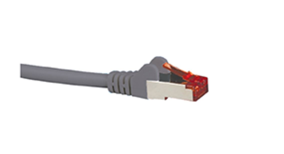 Hypertec, CAT6A, Shielded, Cable, 1.5m, Grey, Color, 10GbE, RJ45, Ethernet, Network, LAN, S/FTP, LSZH, Cord, 26AWG, PVC, Jacket, 