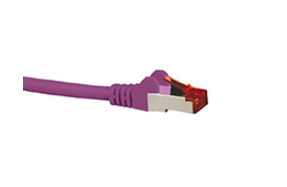 Hypertec, CAT6A, Shielded, Cable, 5m, Purple, Color, 10GbE, RJ45, Ethernet, Network, LAN, S/FTP, Copper, Cord, 26AWG, LSZH, Jacket, 