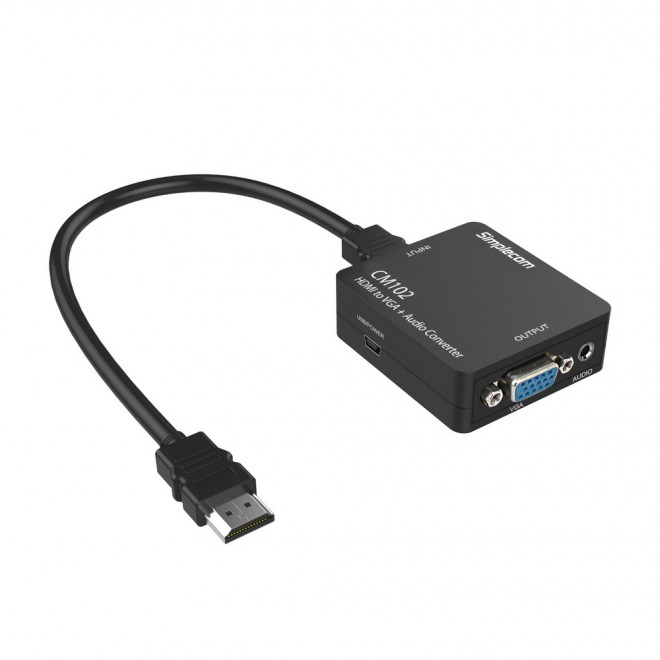 Simplecom, CM102, HDMI, to, VGA, +, Audio, 3.5mm, Stereo, Converter, 