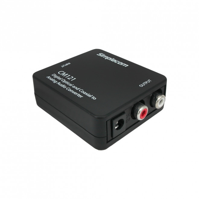 Simplecom, CM121, Digital, Optical, Toslink, and, Coaxial, to, Analog, RCA, Audio, Converter, 