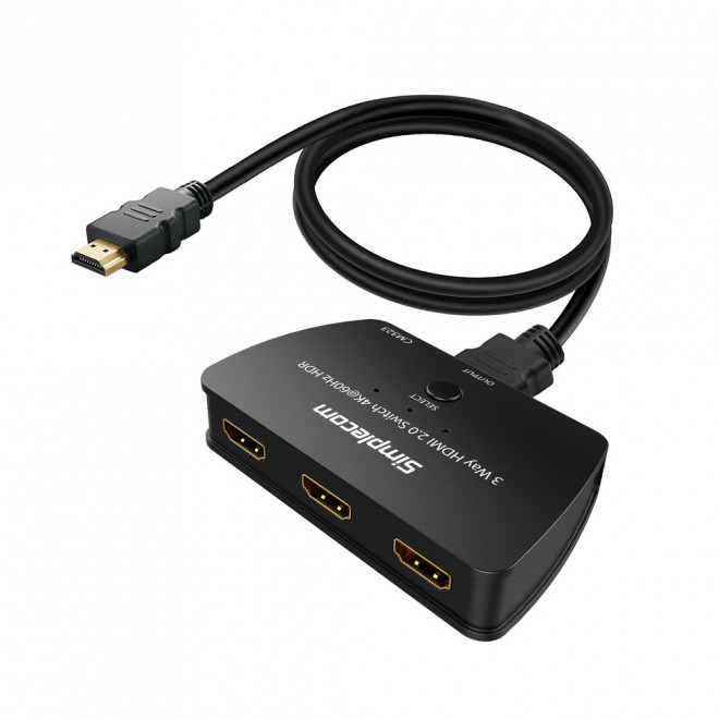 Simplecom, CM323, 3, Way, HDMI, 2.0, Switch, 3, IN, 1, OUT, Ultra, HD, 4K, 60Hz, HDR, HDCP, 2.2, 