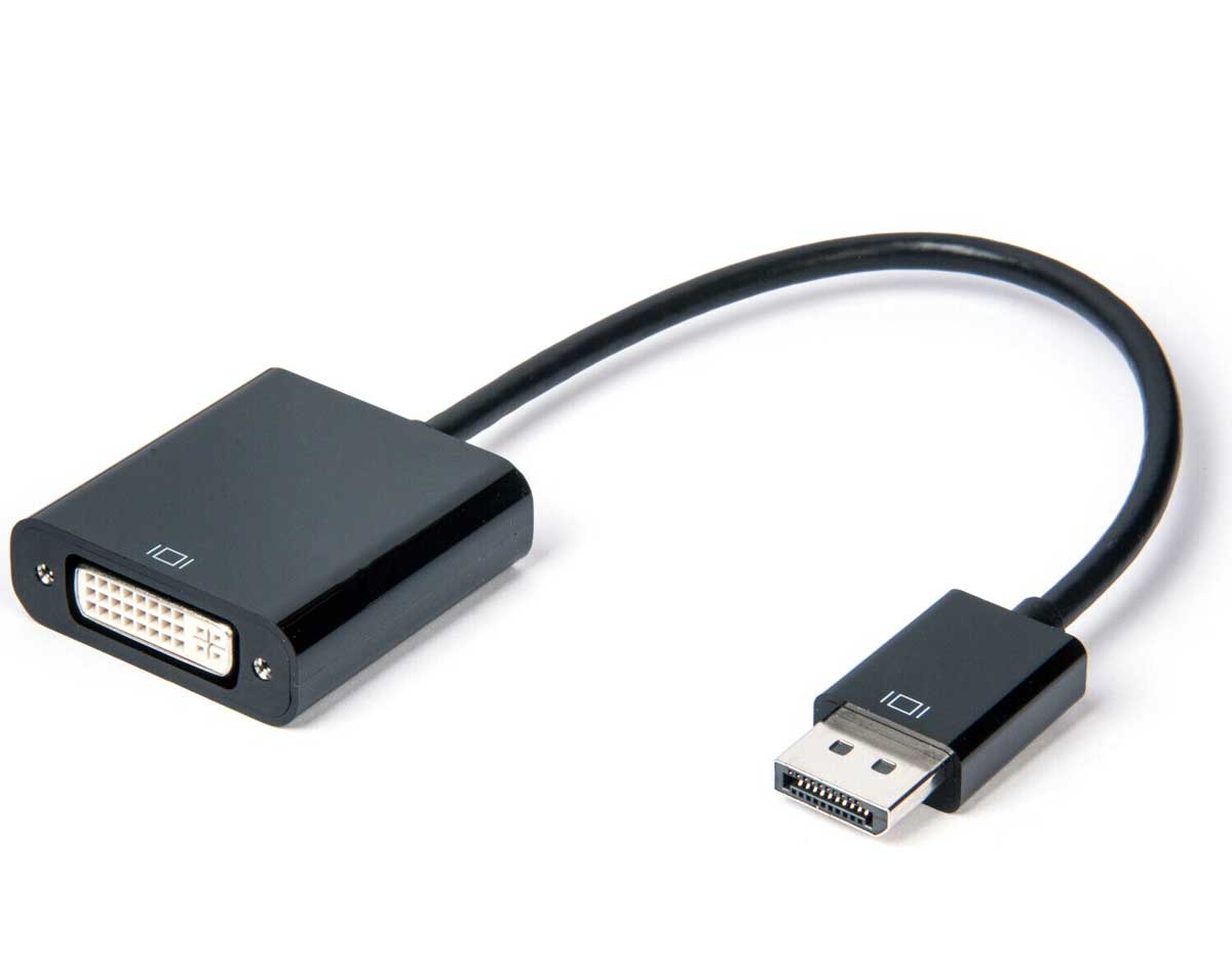DisplayPort, DP, Male, to, DVI, Female, Adapter, Cable, Converter, 15cm, For, Laptop, or, Desktop, to, an, Monitor, or, Projector, with, DVI, 