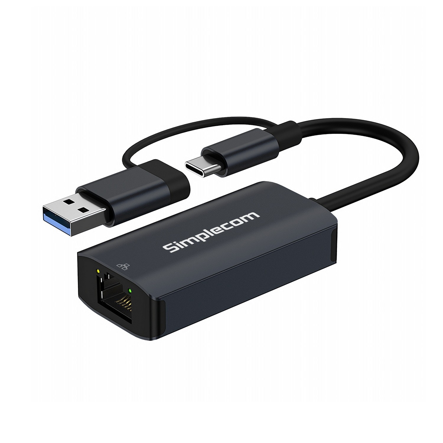 Card/Simplecom: Simplecom, NU315, USB-C, and, USB-A, to, Gigabit, Ethernet, Adapter, 