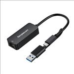 Simplecom, NU405, SuperSpeed, USB-C, and, USB-A, to, 2.5G, Ethernet, Network, Adapter, Aluminium, 2.5Gbps, LAN, 