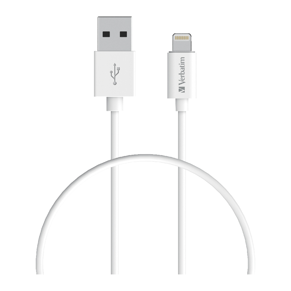 Verbatim, Charge, &, Sync, Lightning, Cable, 50cm, -, White--Lightning, to, USB, A, 
