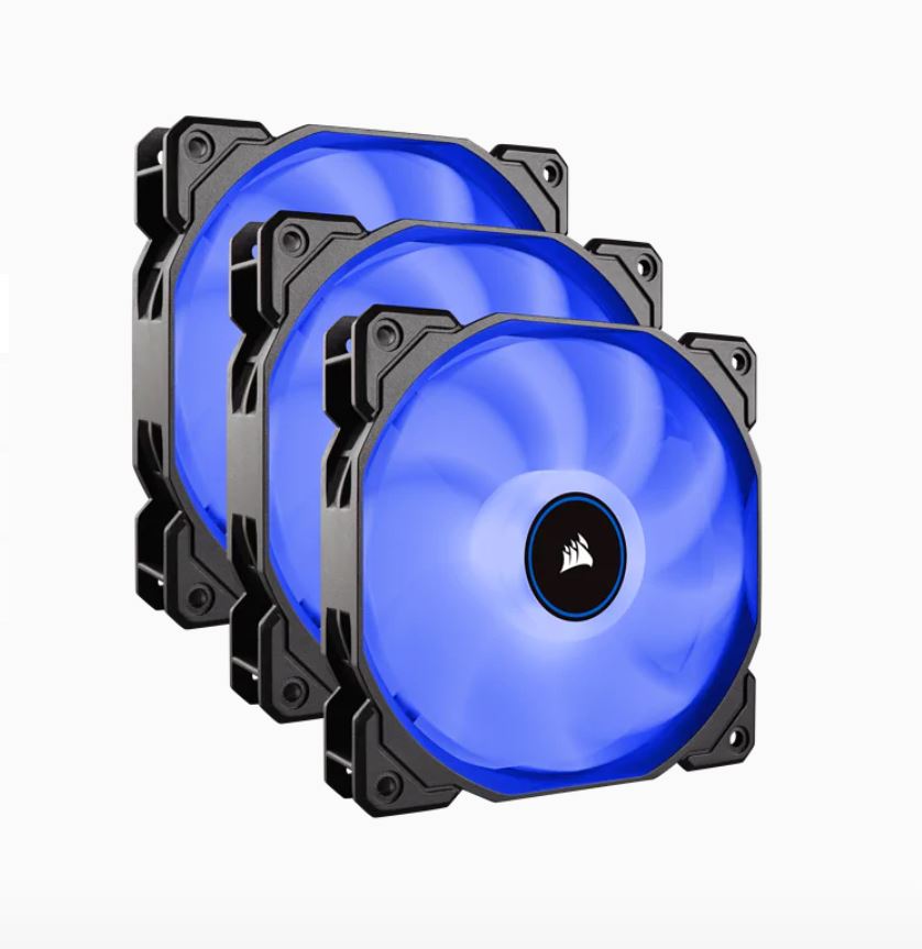 Corsair, Air, Flow, 120mm, Fan, Low, Noise, Edition, /, Blue, LED, 3, PIN, -, Hydraulic, Bearing, 1.43mm, H2O., Superior, cooling, performa, 