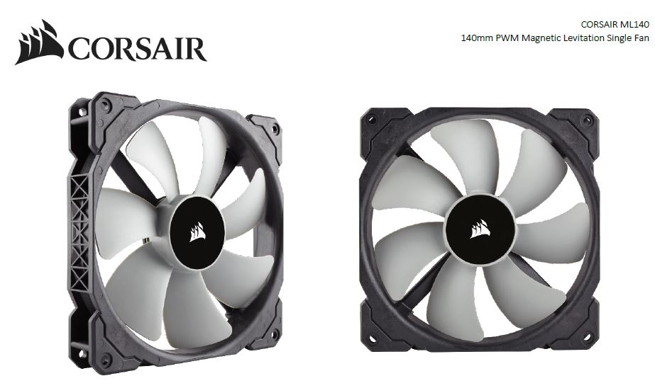 Corsair, ML140, 140mm, Premium, Magnetic, Levitation, PWM, Fan, 2020, Version, 5, Years, Warranty, 