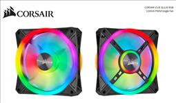 Corsair, QL120, RGB, ICUE, 120mm, RGB, LED, PWM, Fan, 26dBA, 41.8, CFM, Single, Pack, 