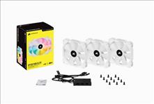 Corsair, White, SP120, RGB, ELITE, 120mm, RGB, LED, PWM, Fan, with, AirGuide, Triple, Pack, with, Lighting, Node, CORE, 