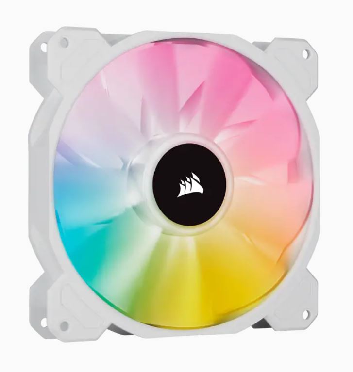 Corsair, White, SP140, RGB, ELITE, 140mm, RGB, LED, Fan, with, AirGuide, Single, Pack, 