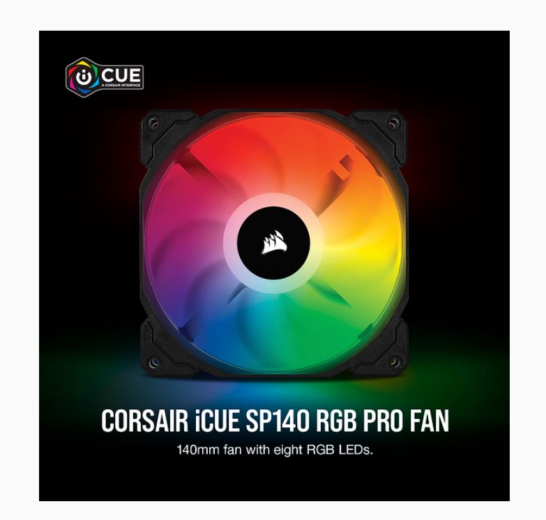 Corsair, SP, 140mm, Fan, RGB, PRO, Single, Pack, 