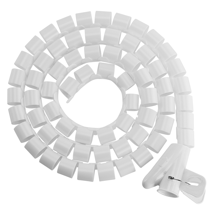 Brateck, 20mm/0.79, Diameter, Coiled, Tube, Cable, Sleeve, Material, Polyethylene(PE), Dimensions, 1000x20mm, -, White, 