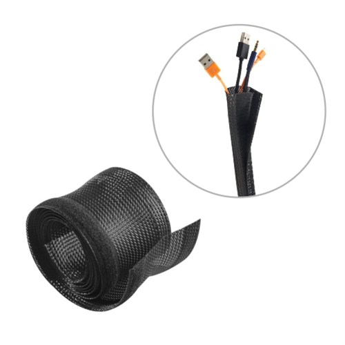 Brateck, Flexible, Cable, Wrap, Sleeve, with, Hook, and, Loop, Fastener, (135mm/5.3, Width), Material, Polyester, Dimensions, 1000x135, 