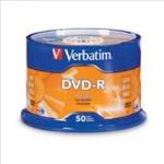 Verbatim, DVD-R4.7GB, 16x, 50Pk, White, Wide, Thermal, (Gloss), Spindle, 