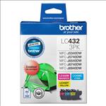 Brother, LC432, CMY, Colour, Pk, (up, to, 550, pages, each), 