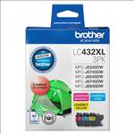 Brother, LC432XL, CMY, Colour, Pk, (up, to, 1500, pages, each), 