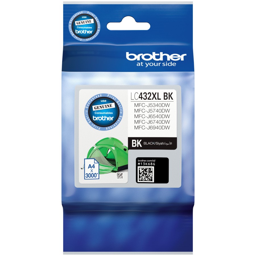 Brother, LC432XL, Black, Ink, Cart, (up, to, 3, 000, pages), 