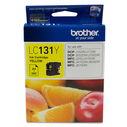 Brother, LC131, Yellow, Ink, Cart, (up, to, 300, pages), 