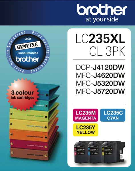 Ink Cartridges/Brother: Brother, LC235XL, CMY, Colour, Pck, (Up, to, 1, 200, pages, each), 