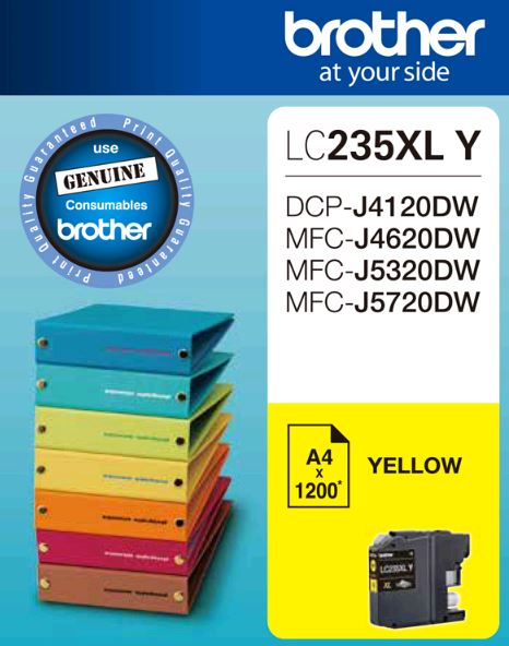 Brother, LC235XL, Yell, Ink, Cart, (Up, to, 1, 200, pages), 
