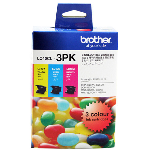 Ink Cartridges/Brother: Brother, LC40, CMY, Colour, Pack, (up, to, 300, pages, each), 