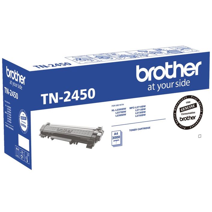 Brother, TN2450, Toner, Cartridge, (3, 000, pages), 