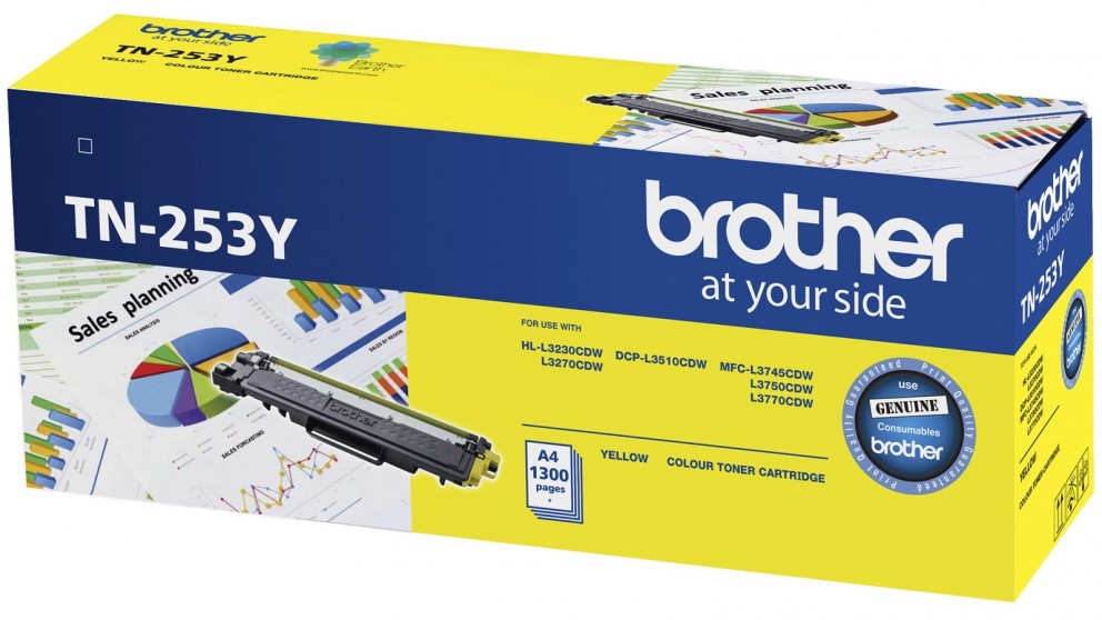 Brother, TN253, Yell, Toner, Cart, (1, 300, pages), 