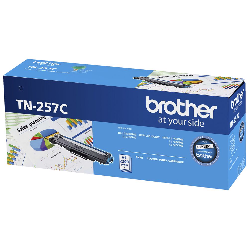 Brother, TN-257C, Cyan, High, Yield, Toner, Cartridge, to, Suit, -, HL-3230CDW/3270CDW/DCP-L3015CDW/MFC-L3745CDW/L3750CDW/L3770, 