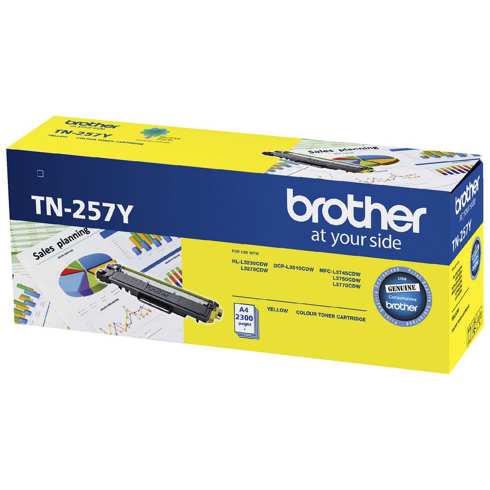 Brother, TN-257Y, Yellow, High, Yield, Toner, Cartridge, to, Suit, -, HL-3230CDW/3270CDW/DCP-L3015CDW/MFC-L3745CDW/L3750CDW/L377, 