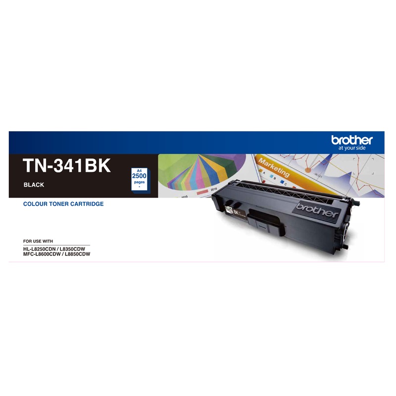 Brother, TN341, Black, Toner, Cart, (2, 500, pages), 