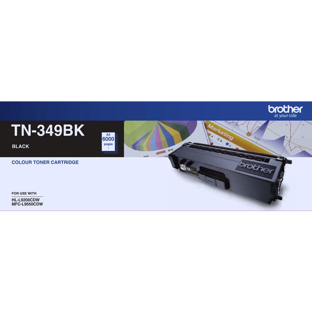 Brother, TN349, Black, Toner, Cart, (6, 000, pages), 