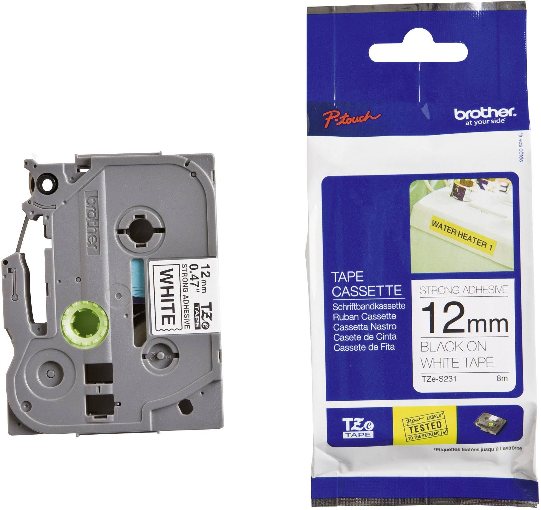 Brother, TZeS231, Labelling, Tape, (12mm, x, 8m), 