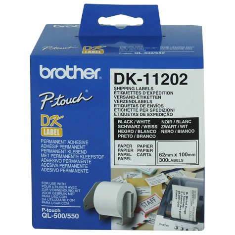 Brother, DK11202, White, Label, (300, (62x100mm), labels, per, roll), 