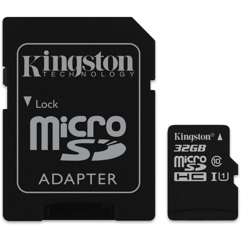 Kingston, 32GB, MicroSD, SDHC, SDXC, Class10, UHS-I, Memory, Card, 100MB/s, Read, 10MB/s, Write, with, standard, SD, adaptor, ~FMK-SDCS-3, 