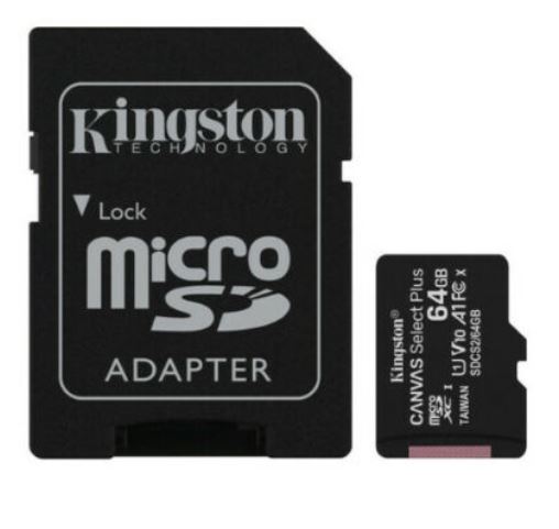 Kingston, 64GB, MicroSD, SDHC, SDXC, Class10, UHS-I, Memory, Card, 100MB/s, Read, 10MB/s, Write, with, standard, SD, adaptor, ~FMK-SDC10G, 