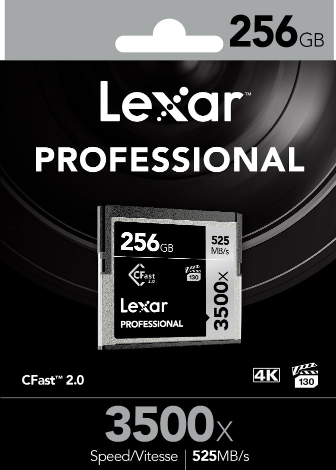 Lexar, Professional, 3500x, 256GB, Cfast, 2.0, Card, -, Up, to, 525MBs, Read/445Mbs, Write/High, Speed, Transfers/High, Quality, 4k, with, 