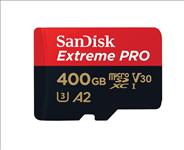 SanDisk, 400GB, microSD, Extreme, Pro, SDHC, SQXCG, 170MB/s, 90MB/s, V30, U3, C10, UHS-1, 4K, UHD, Shock, temperature, water, &, X-ray, proo, 