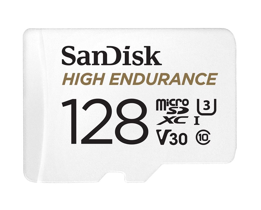 SanDisk, 128GB, microSD, High, Endurance, 100MB/s, 40MB/s, 10K, hrs, 4K, UHD, C10, U3, V30, -40Â°C, to, 85Â°C, Heat, Freeze, Shock, Temperat, 