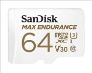 SanDisk, Max, Endurance, 64GB, microSDHCâ„¢, SQQVR, 30, 000, Hr, Hrs, UHS-I, C10, U3, V30, 100MB/s, R, 40MB/s, W, SD, adaptor, 5Y, 