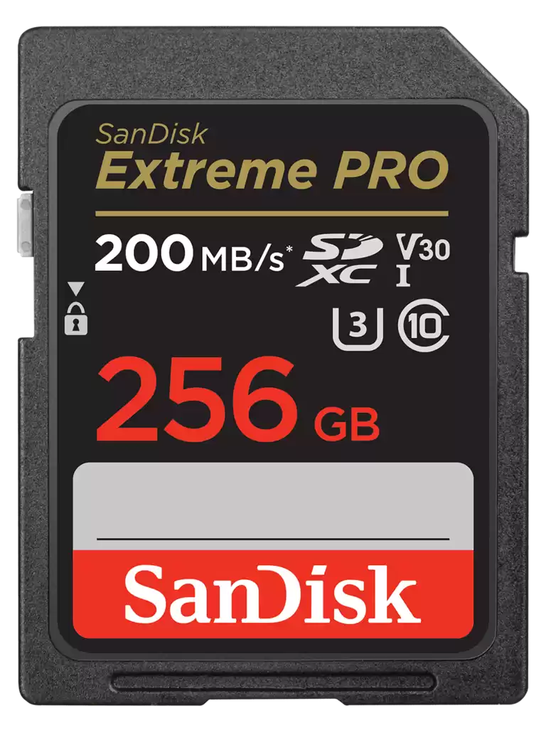 SanDisk, 256GB, Extreme, PRO, Memory, Card, 200MB/s, Full, HD, &, 4K, UHD, Class, 30, Speed, Shock, Proof, Temperature, Proof, Water, Proof, 