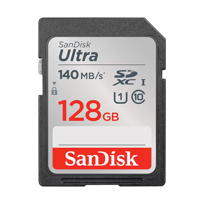 SanDisk, Ultra, 128GB, SDHC, SDXC, UHS-I, Memory, Card, 140MB/s, Full, HD, Class, 10, Speed, Shock, Proof, Temperature, Proof, Water, Proof, 